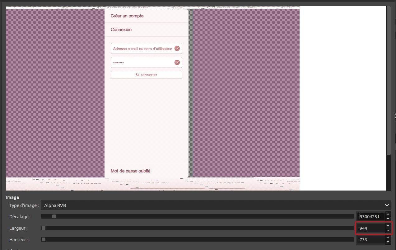GIMP login screen reconstructed